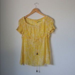 Miss Sixty Yellow Floral Top Sz:M